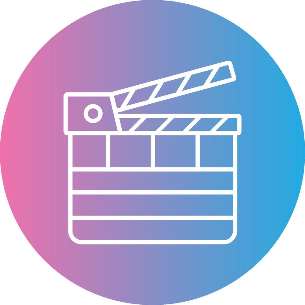 Clapperboard Line Gradient Circle Icon vector