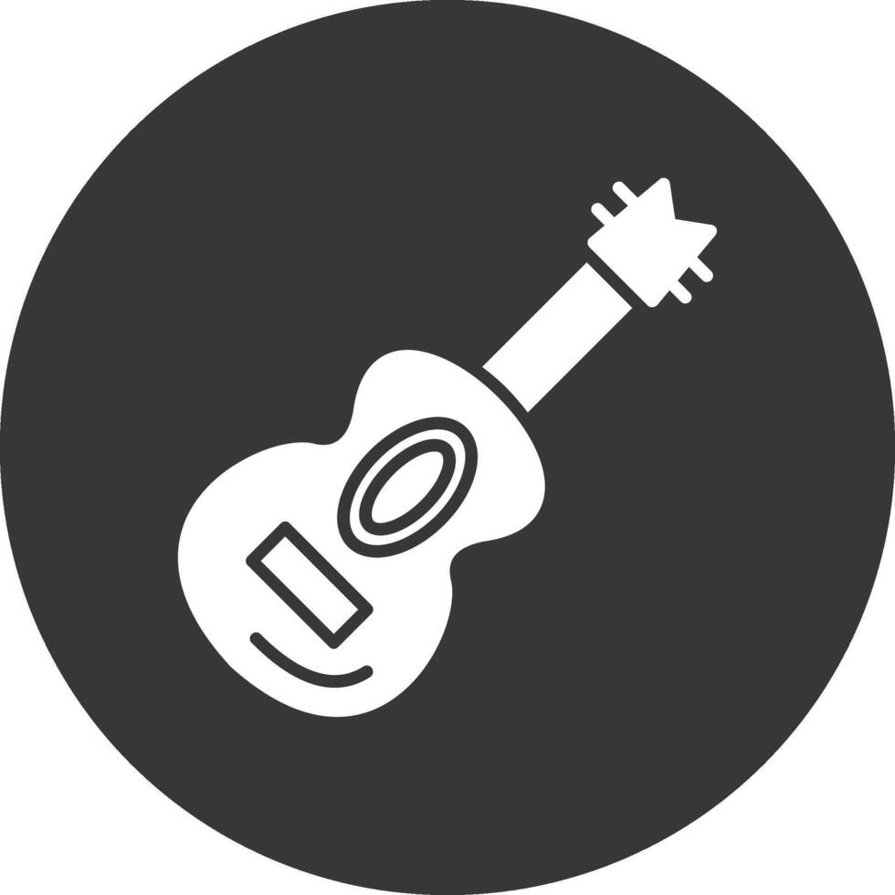 icono de glifo de guitarra invertido vector