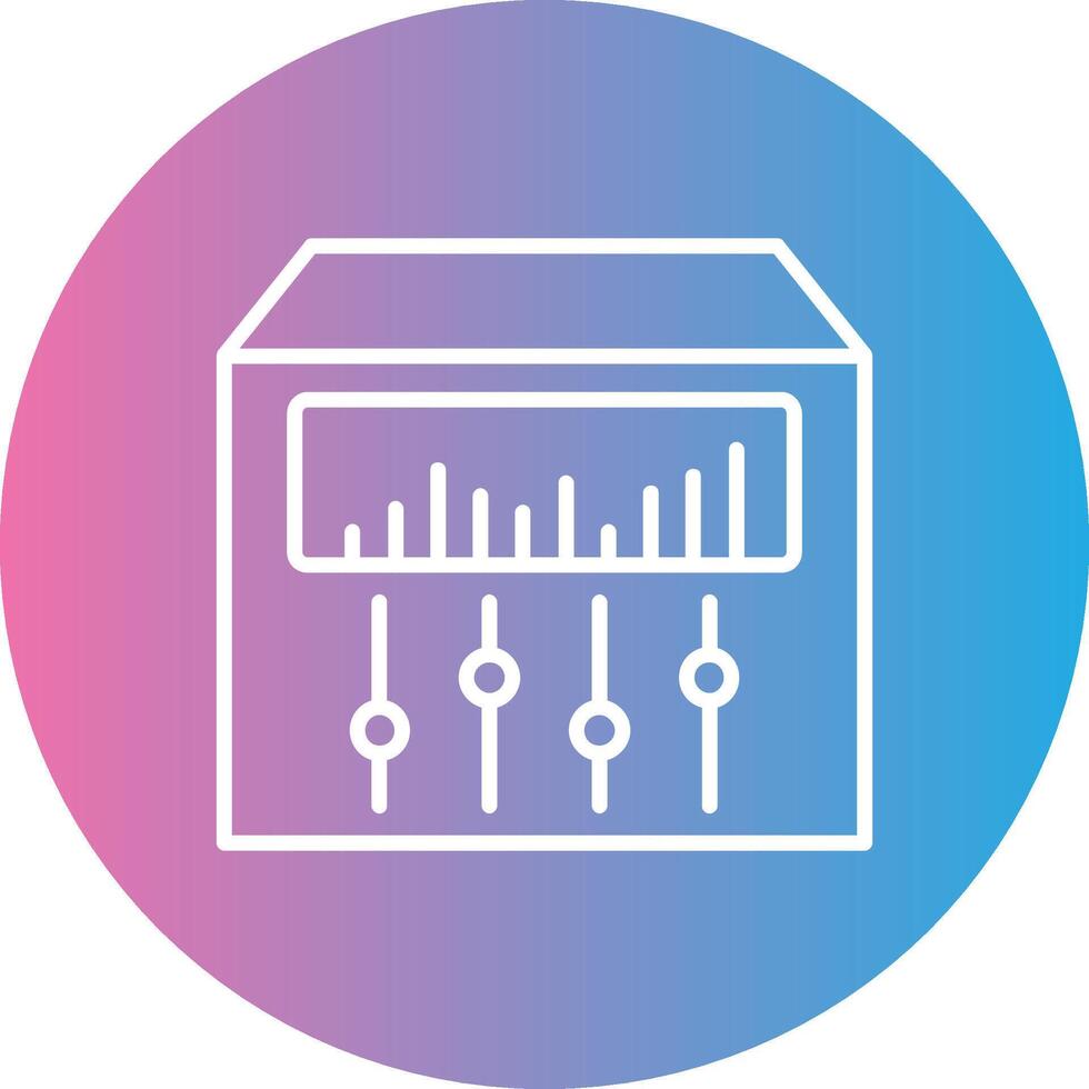 Sound Mixer Line Gradient Circle Icon vector