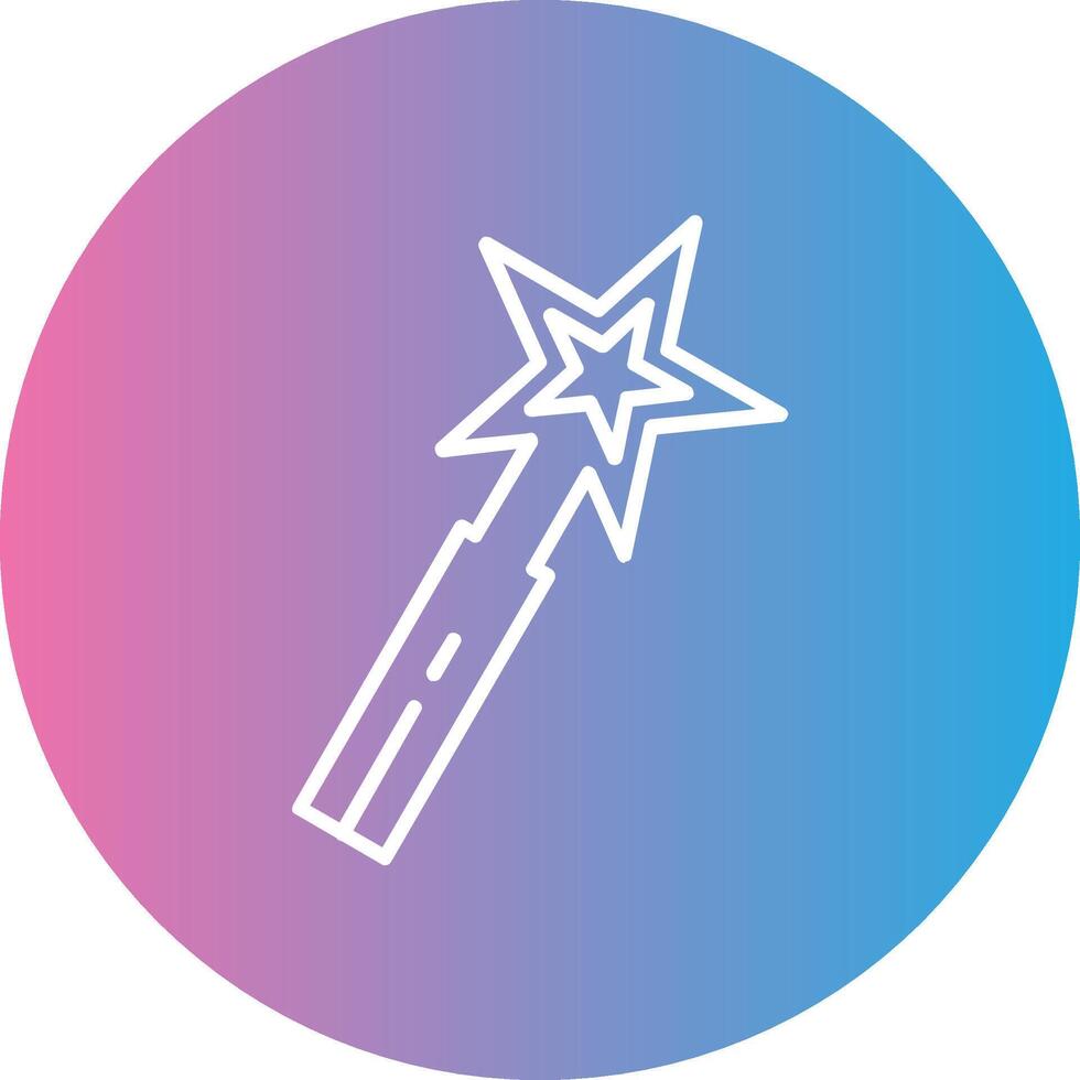 Magic Wand Line Gradient Circle Icon vector