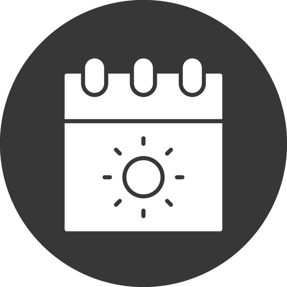 Calendar Glyph Inverted Icon vector