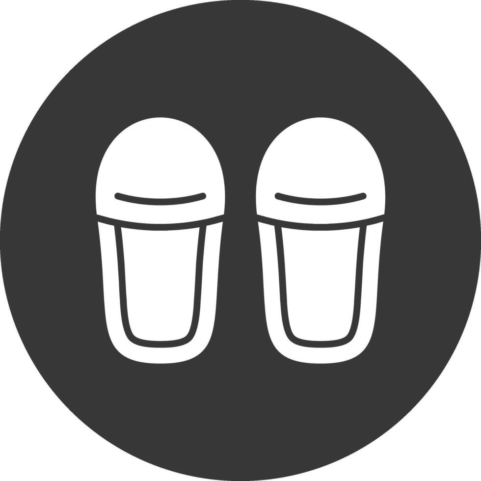 Slippers Glyph Inverted Icon vector