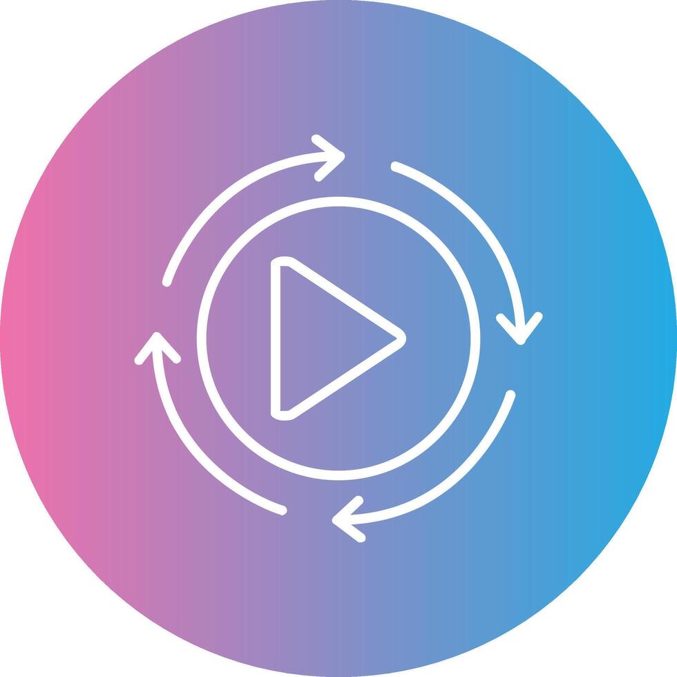 Rotation Line Gradient Circle Icon vector