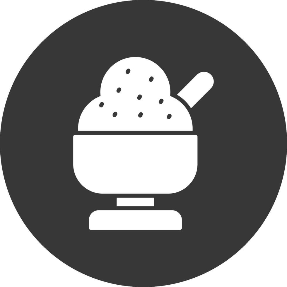 icono de glifo de helado invertido vector