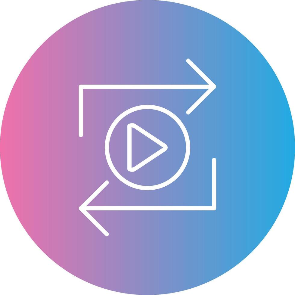 Replay Line Gradient Circle Icon vector