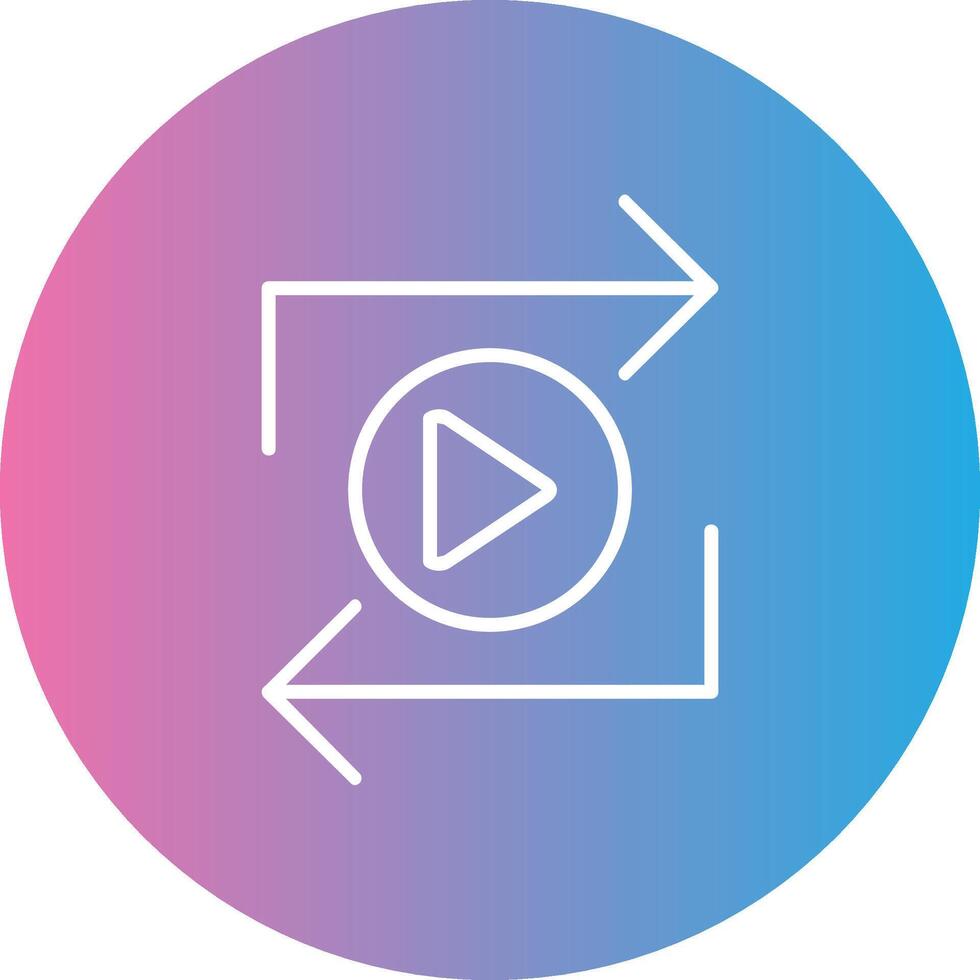 Replay Line Gradient Circle Icon vector