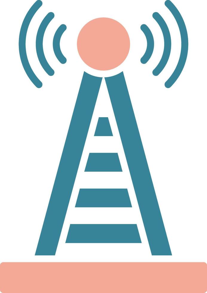 Radio Tower Glyph Two Color Icon vector