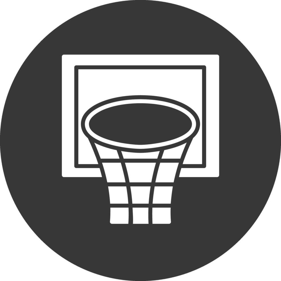 icono de glifo de aro de baloncesto invertido vector