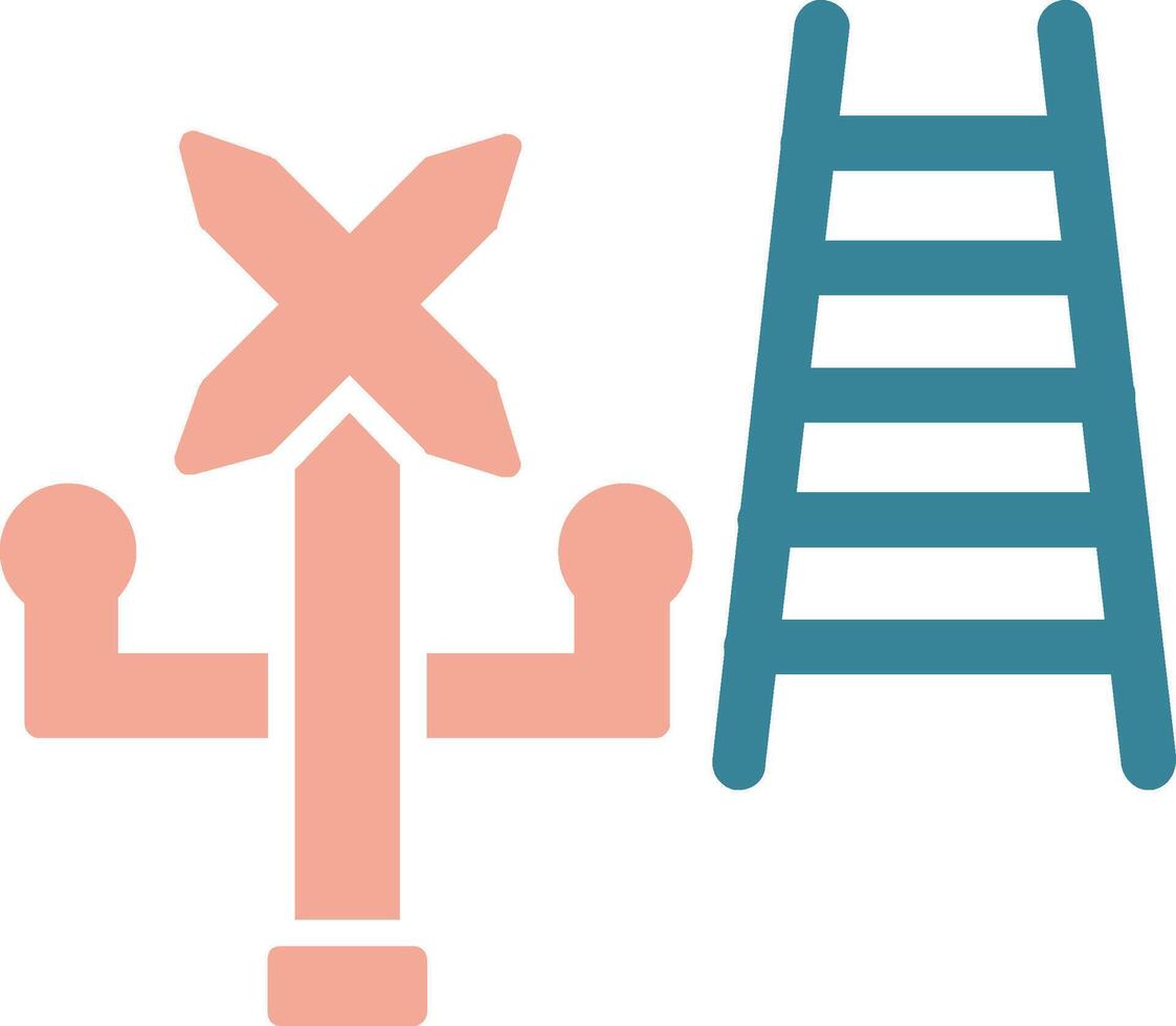 Railroad Crossing Glyph Two Color Icon vector