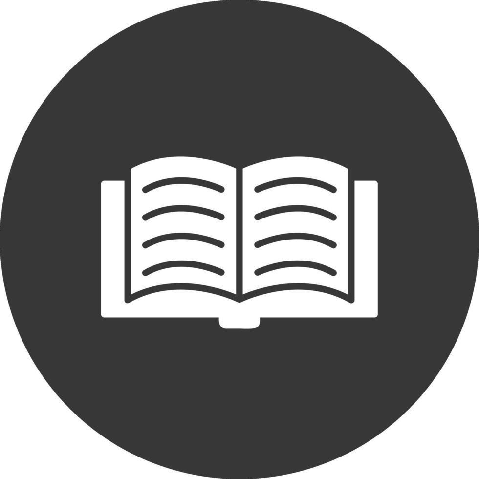 Open Book Glyph Inverted Icon vector