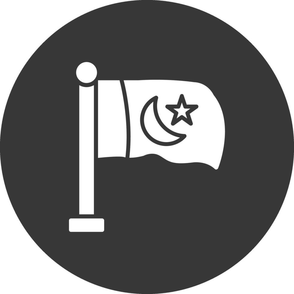 bandera glifo invertido icono vector