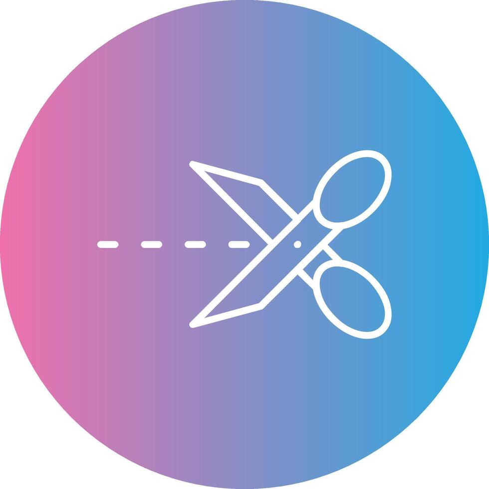 Cut Line Gradient Circle Icon vector