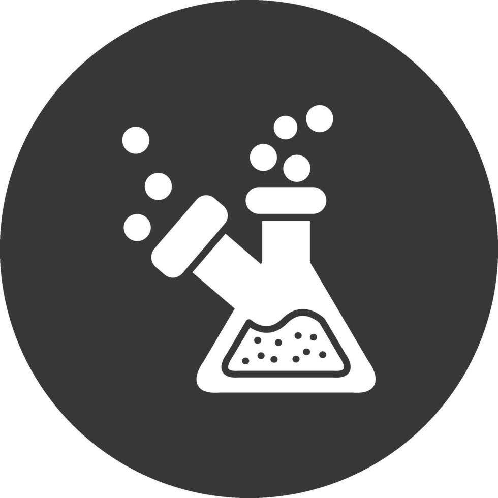 Flask Glyph Inverted Icon vector