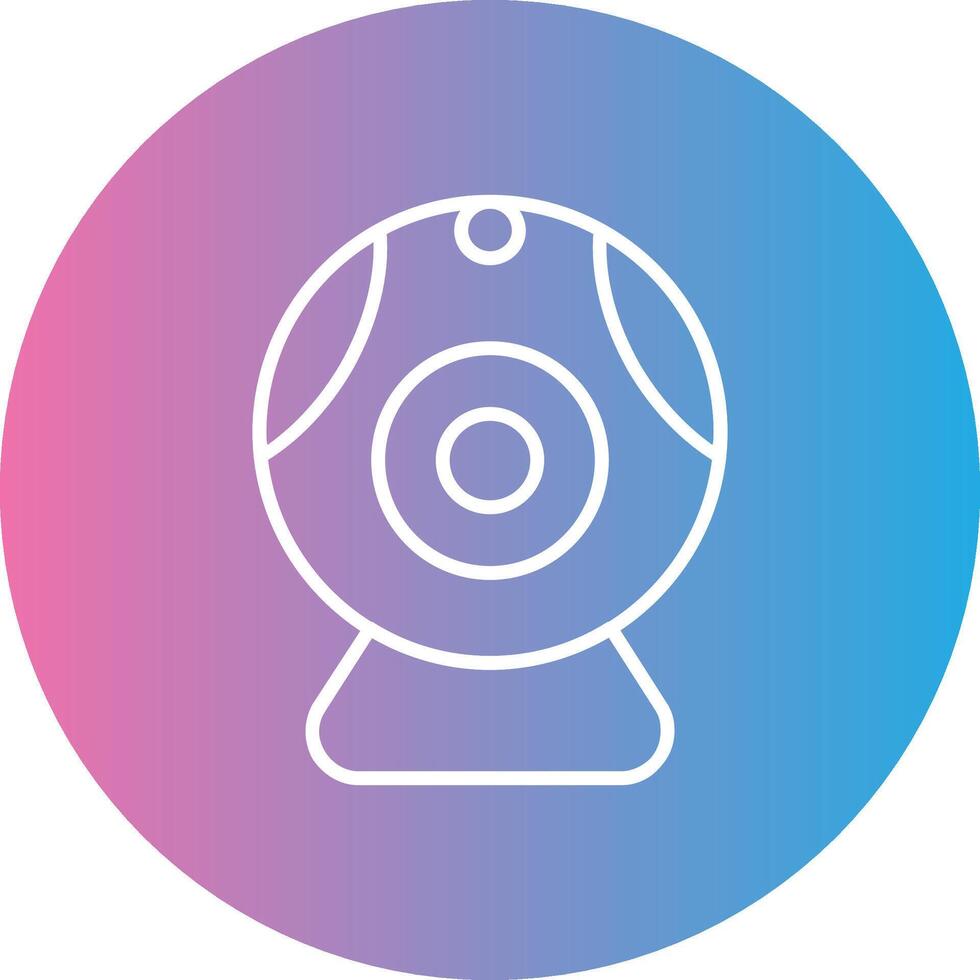 Web camera Line Gradient Circle Icon vector