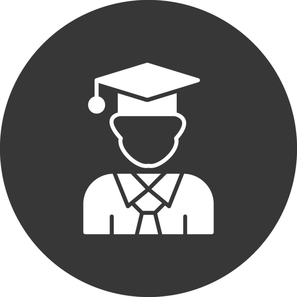 icono de glifo de graduación invertido vector