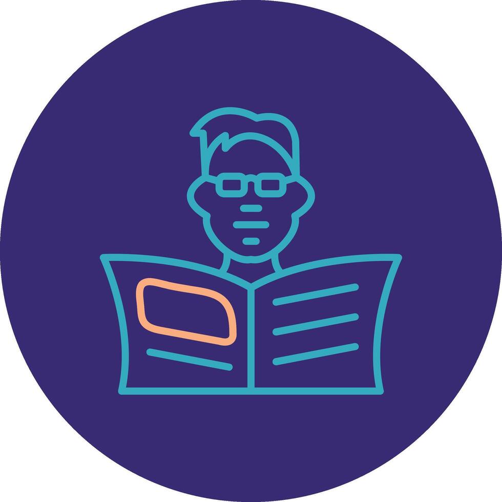 Man Line Two Color Circle Icon vector