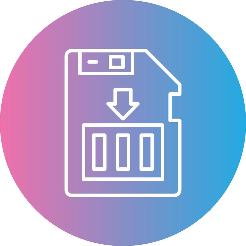 Sim Card Line Gradient Circle Icon vector