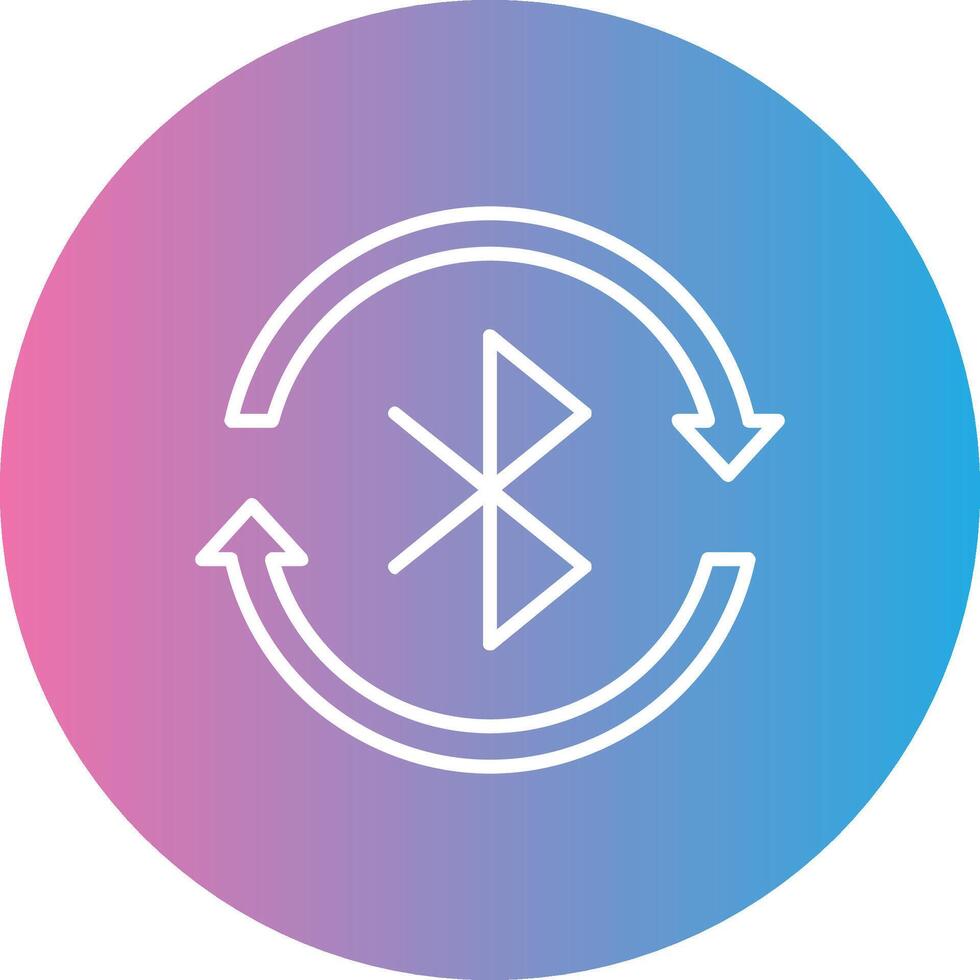 Bluetooth Line Gradient Circle Icon vector