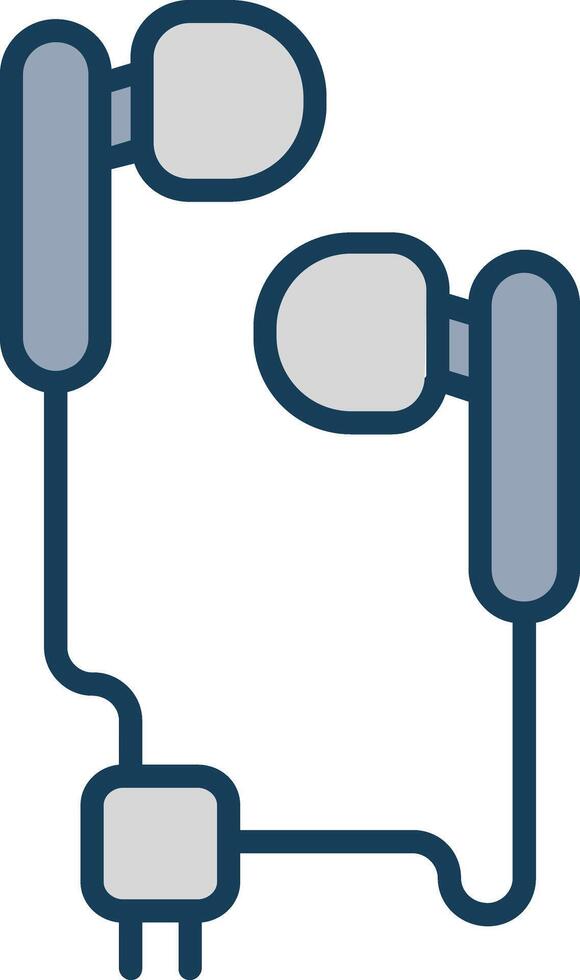 Handsfree Line Filled Grey Icon vector