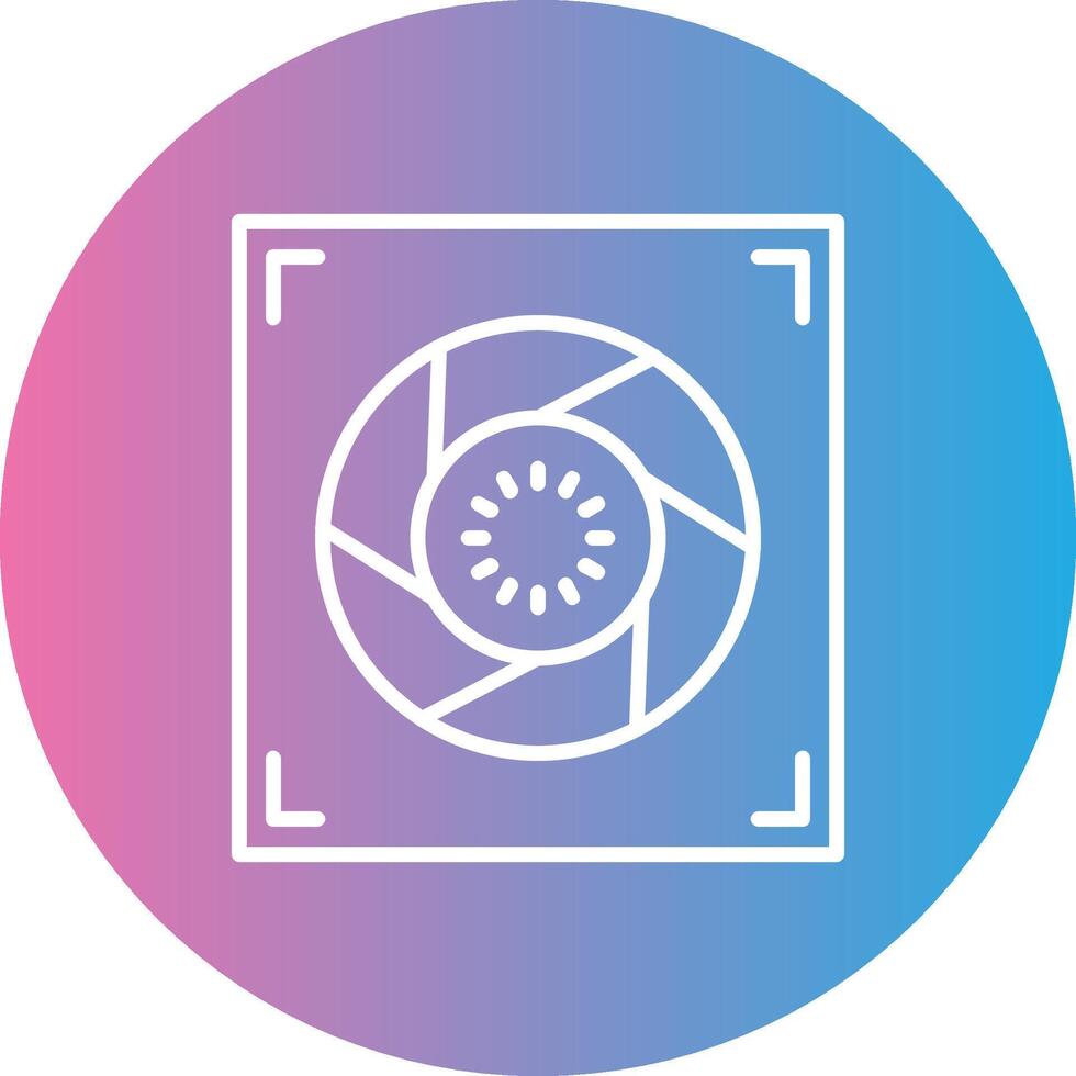 Aperture Line Gradient Circle Icon vector