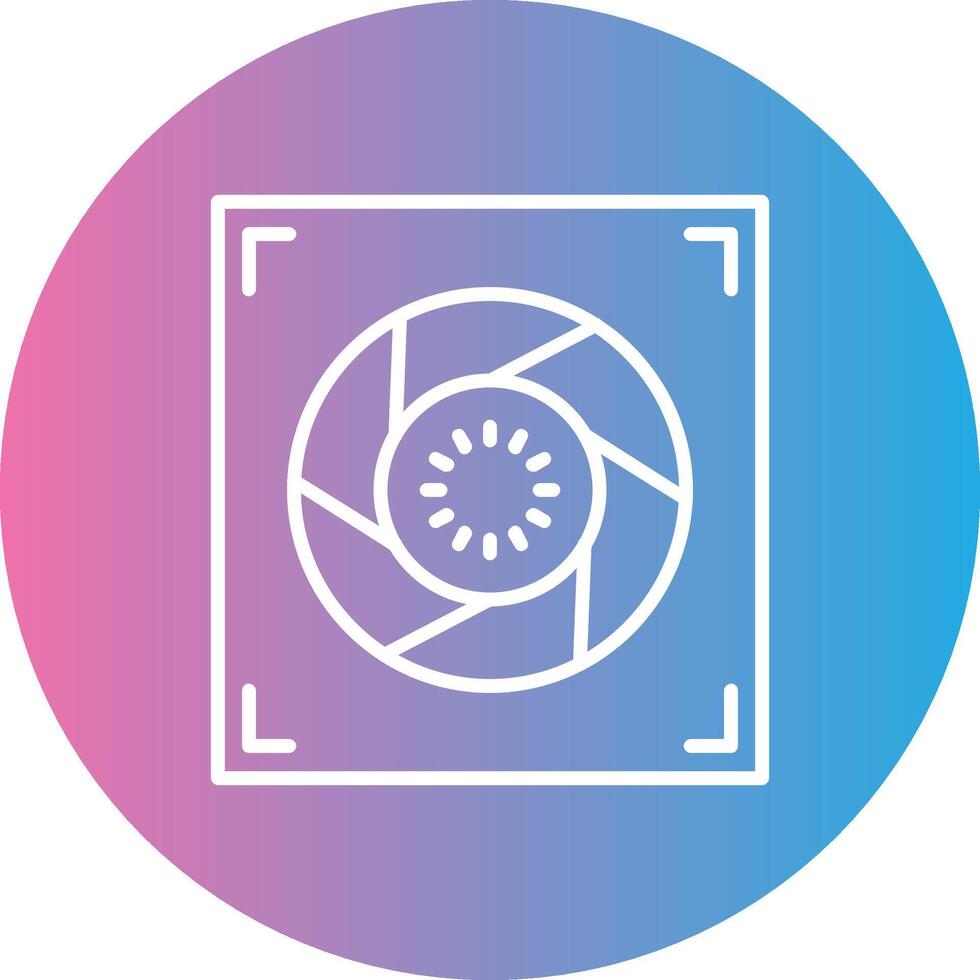 Aperture Line Gradient Circle Icon vector