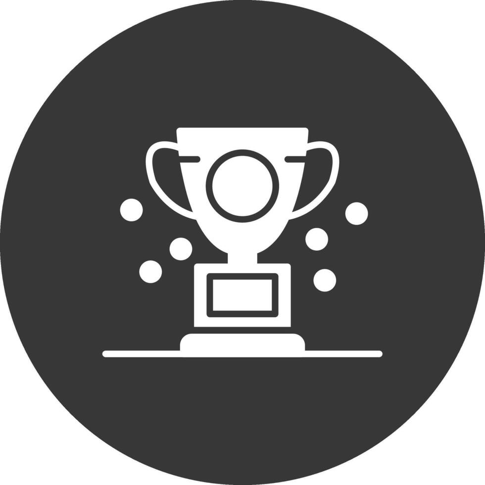 Trophy Glyph Inverted Icon vector