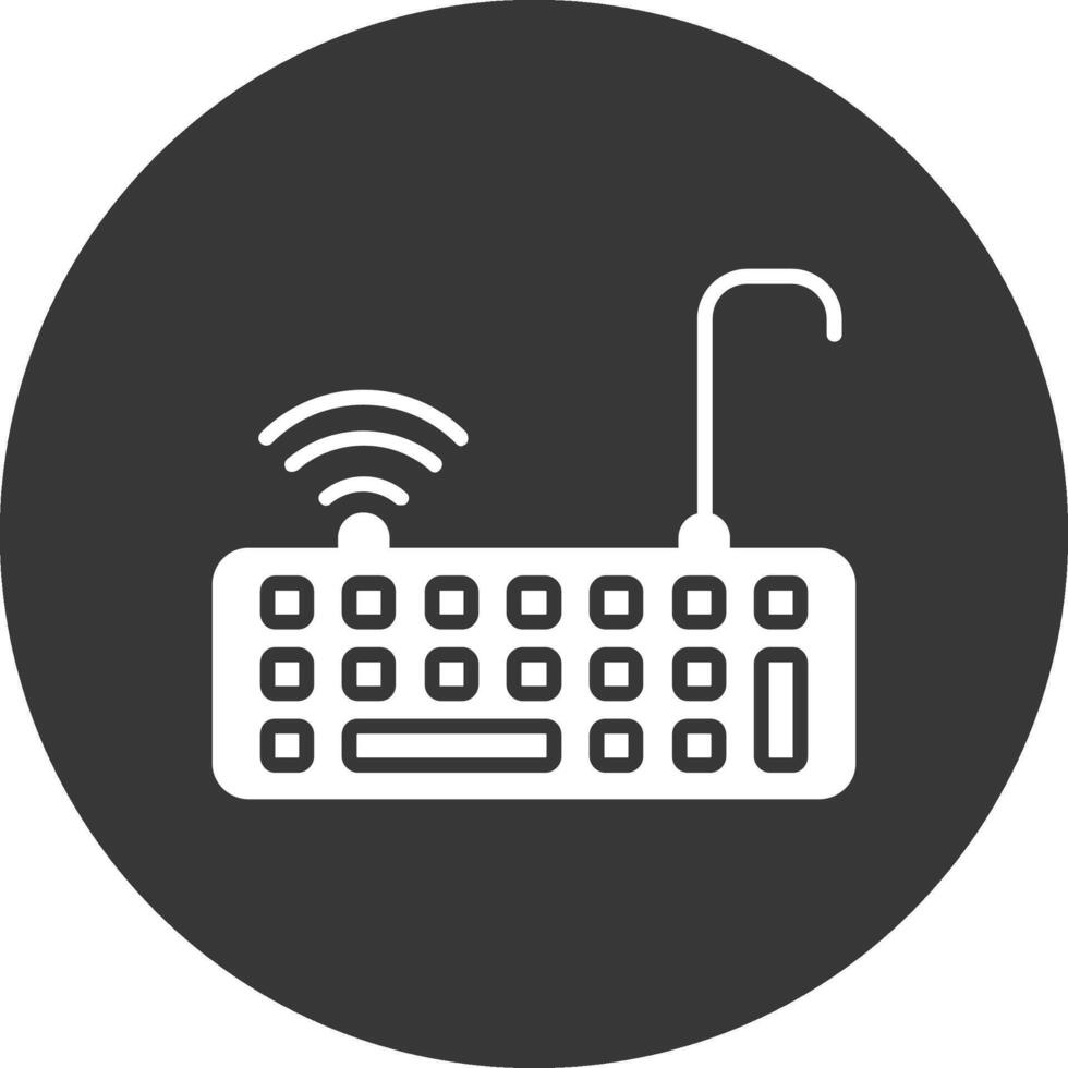 Keyboard Glyph Inverted Icon vector