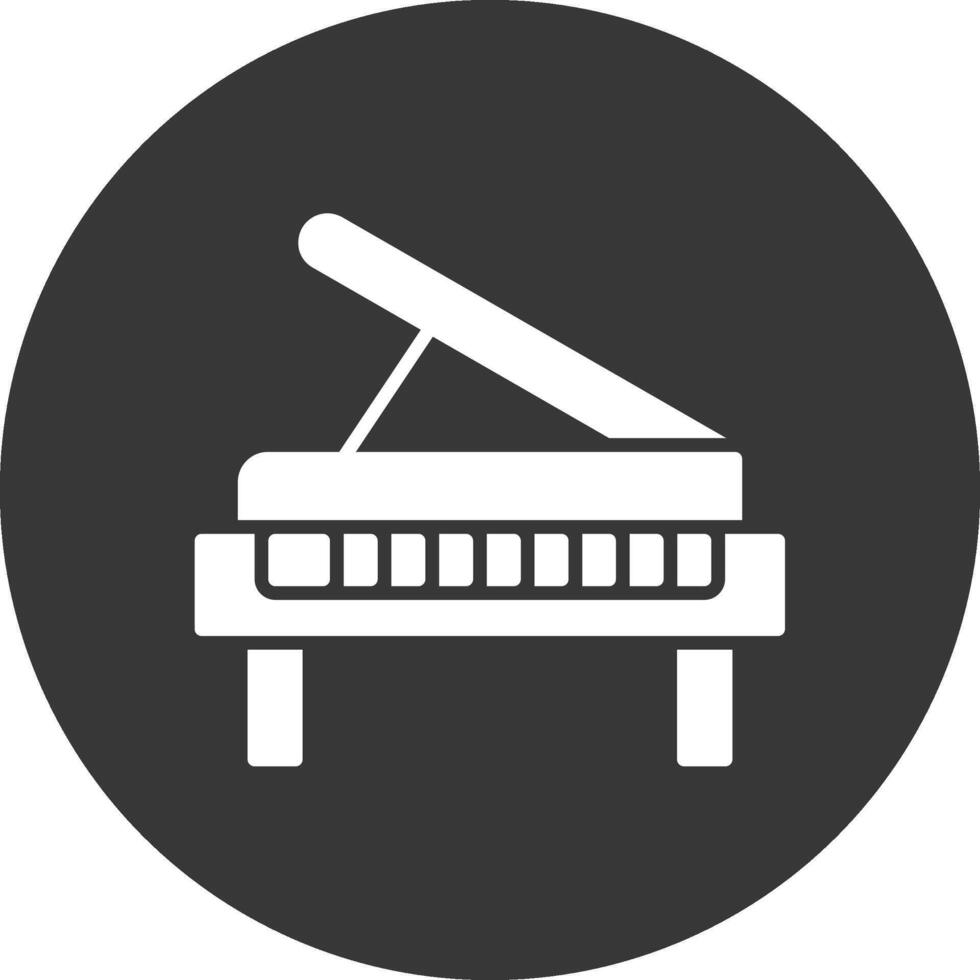 Piano Glyph Inverted Icon vector