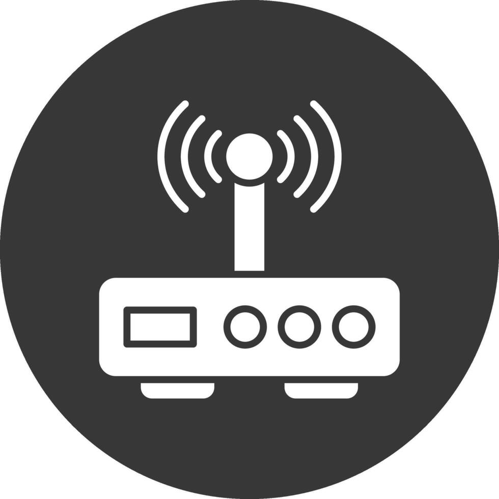 Modem Glyph Inverted Icon vector