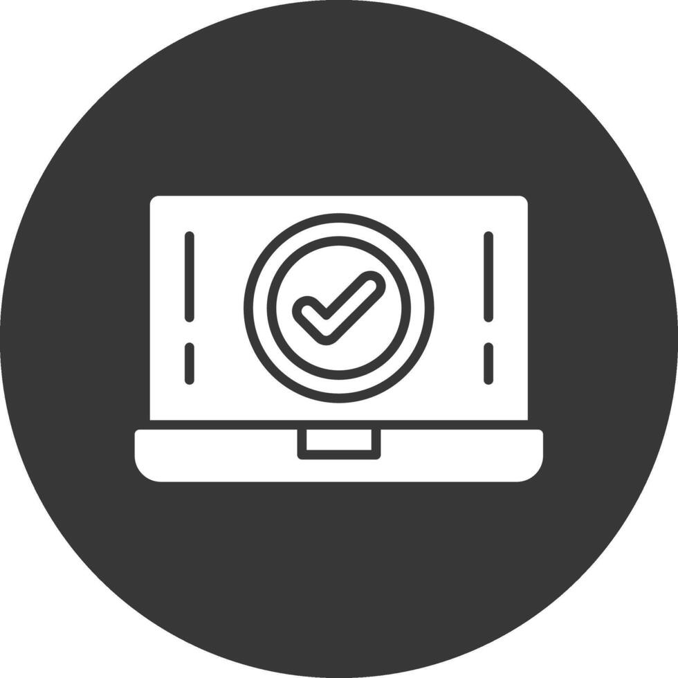 Verified Glyph Inverted Icon vector