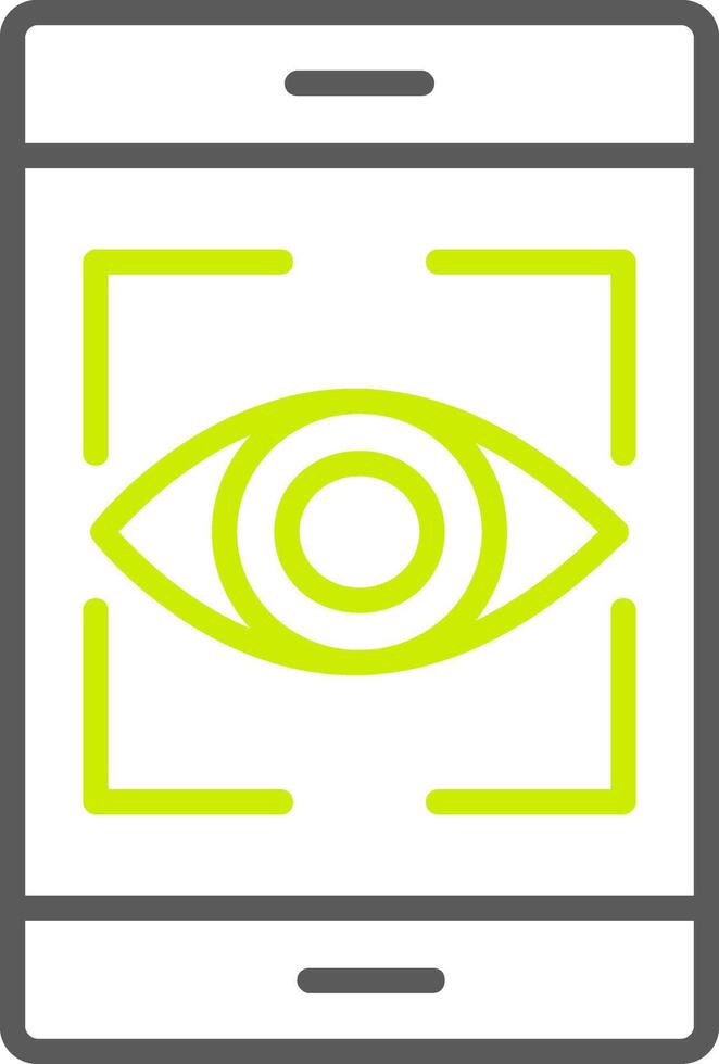 Eye Recognition Line Two Color Icon vector