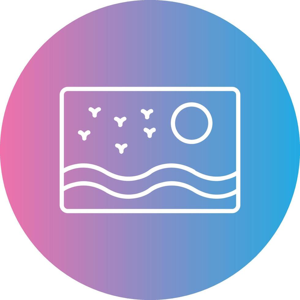 Picture Line Gradient Circle Icon vector