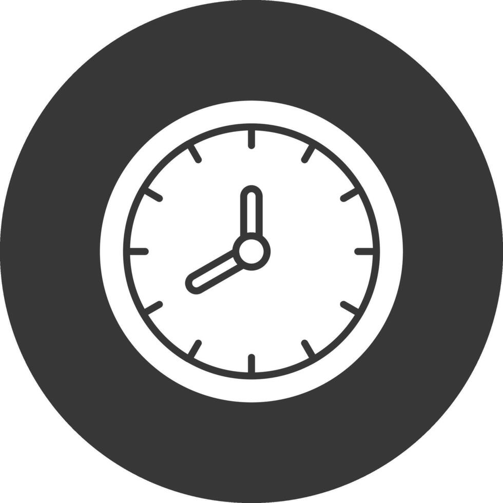 Clock Glyph Inverted Icon vector