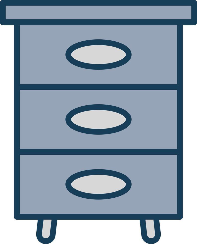 Filling Cabinet Line Filled Grey Icon vector