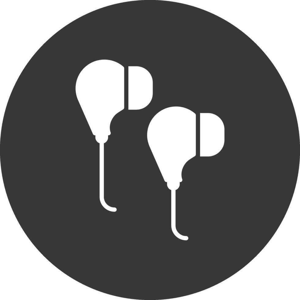 Earphones Glyph Inverted Icon vector