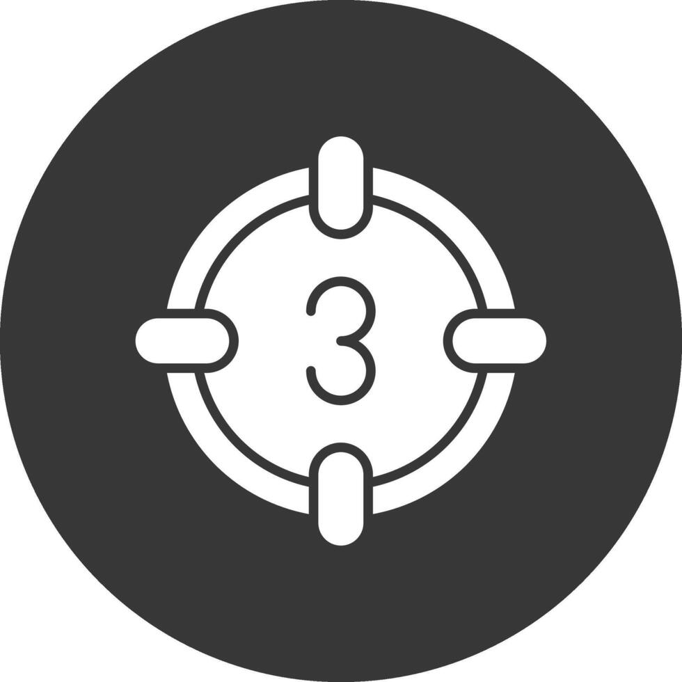 Countdown Glyph Inverted Icon vector