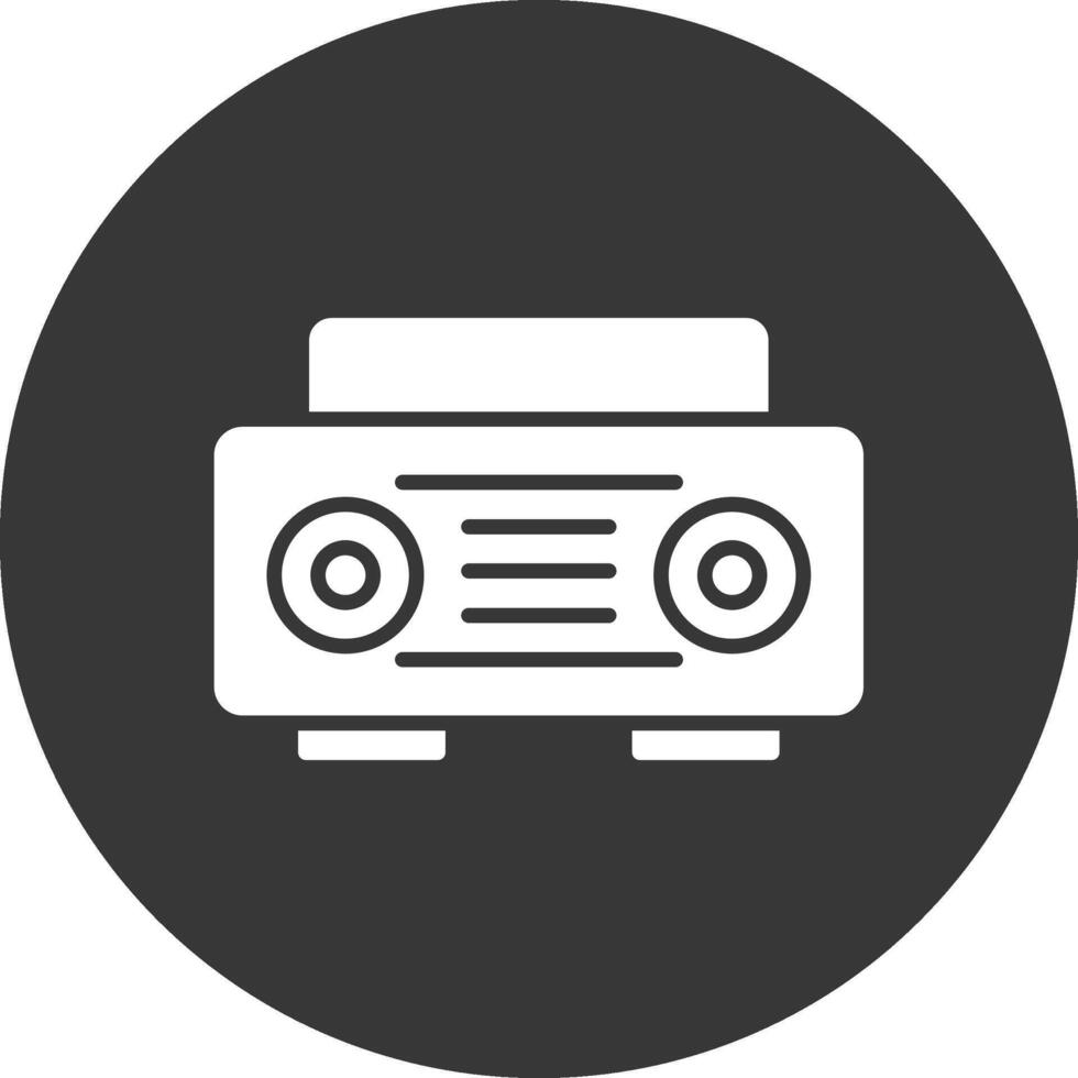 icono de glifo de radio invertido vector