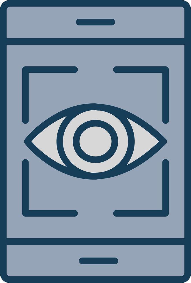 Eye Recognition Line Filled Grey Icon vector
