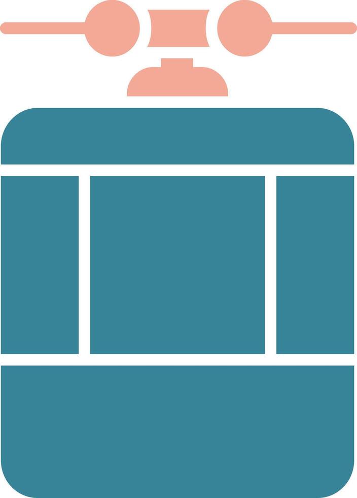 Cable Car Glyph Two Color Icon vector