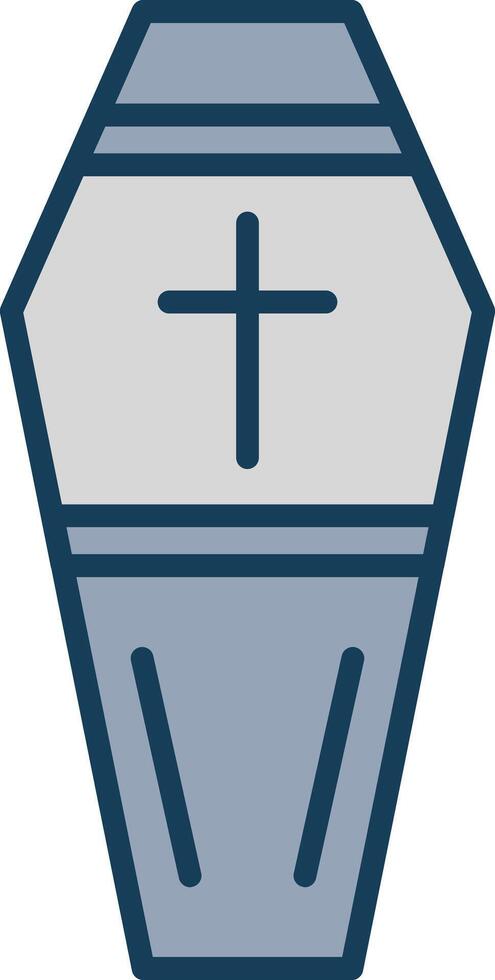 Coffin Line Filled Grey Icon vector