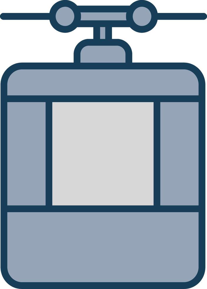 Cable Car Line Filled Grey Icon vector