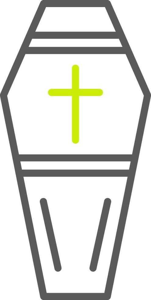 Coffin Line Two Color Icon vector