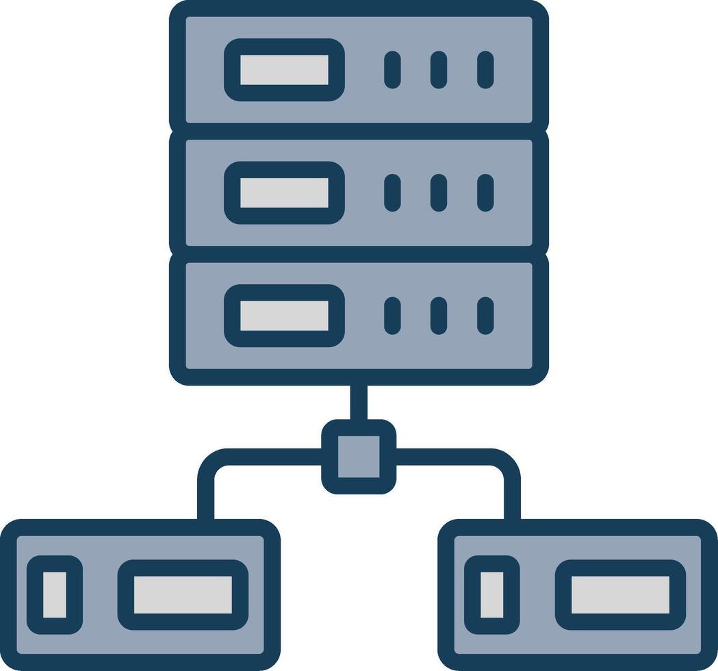 Data Network Line Filled Grey Icon vector