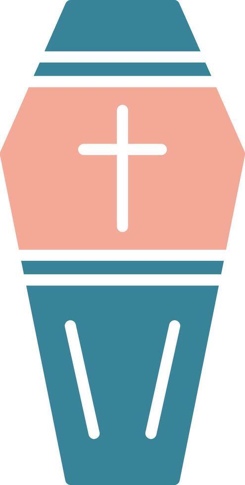 Coffin Glyph Two Color Icon vector