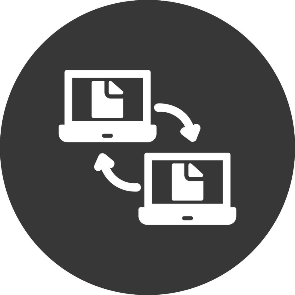 Data Sharing Glyph Inverted Icon vector