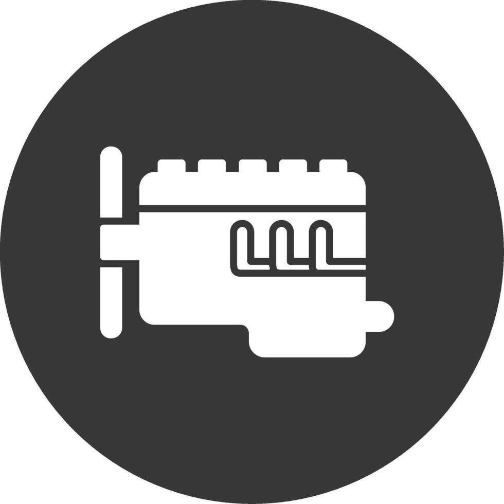 Engine Glyph Inverted Icon vector