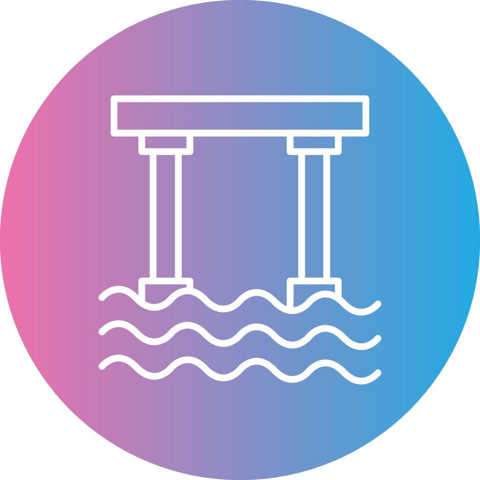 Bridge Line Gradient Circle Icon vector