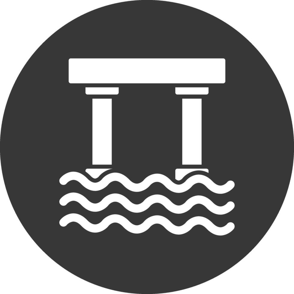 Bridge Glyph Inverted Icon vector