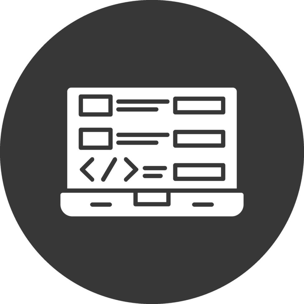 Coding Glyph Inverted Icon vector