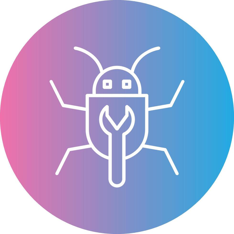 Bug Fixing Line Gradient Circle Icon vector